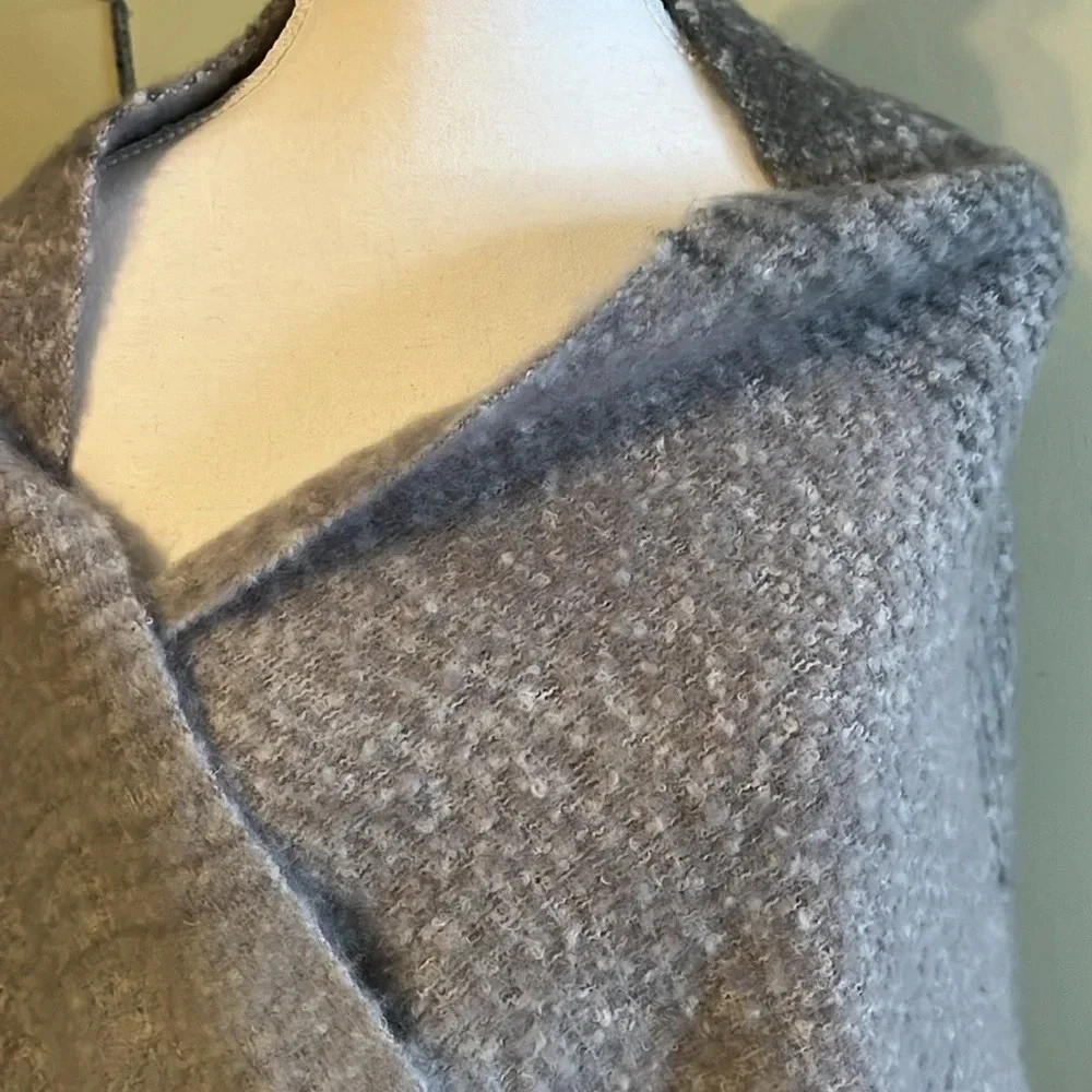 Mer-Sea Always by The Sea Grey Ombré oversized blanket wrap around fringe scarf